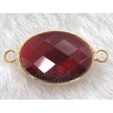 chinese crystal glass connector, faceted oval