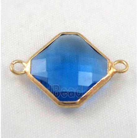 Chinese crystal glass connector, faceted square