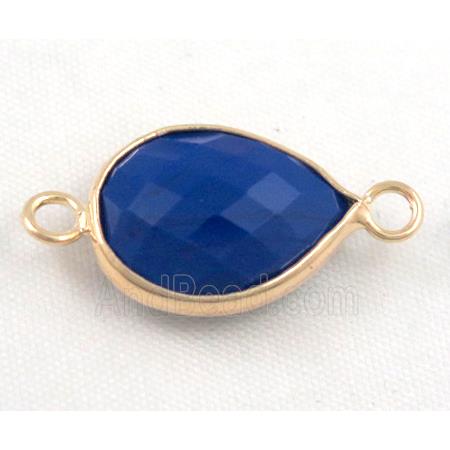 Chinese crystal glass connector, faceted teardrop