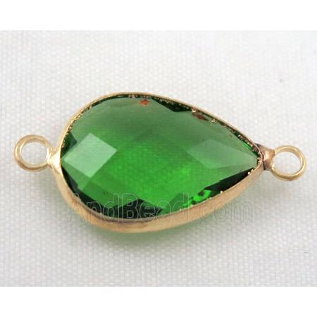 Chinese crystal glass connector, faceted teardrop