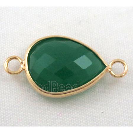 Chinese crystal glass connector, faceted teardrop