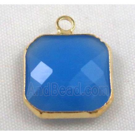 Chinese crystal glass pendant, faceted square