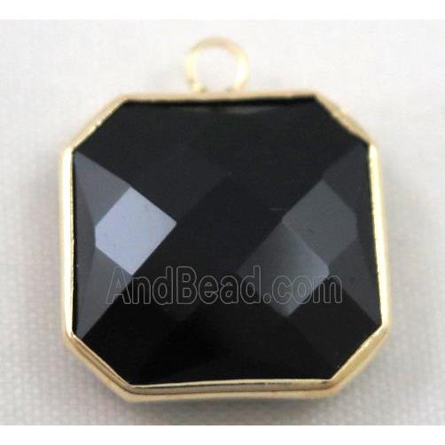 Chinese crystal glass pendant, faceted square