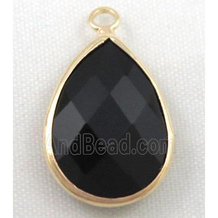 Chinese crystal glass pendant, faceted teardrop