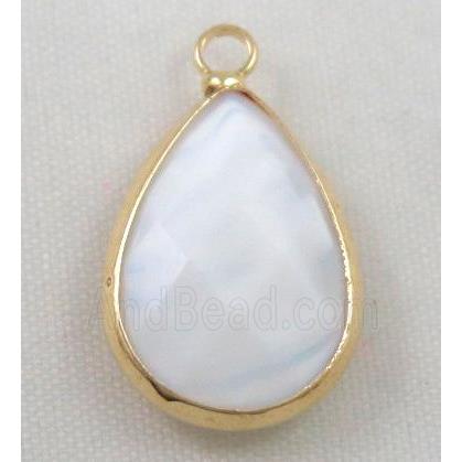 Chinese crystal glass pendant, faceted teardrop