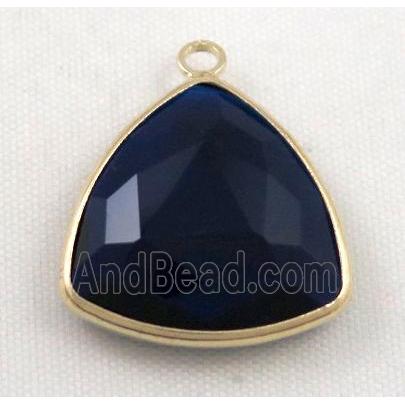 Chinese crystal glass pendant, faceted triangle