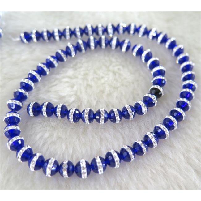 Chinese crystal bead with rhinestone, faceted round