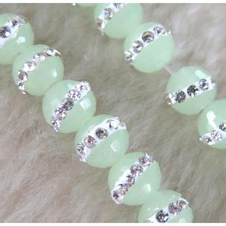 Chinese crystal bead with rhinestone, faceted round