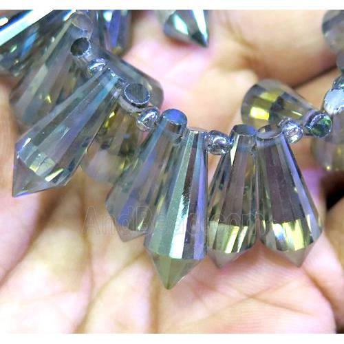 chinese crystal bead, faceted teardrop