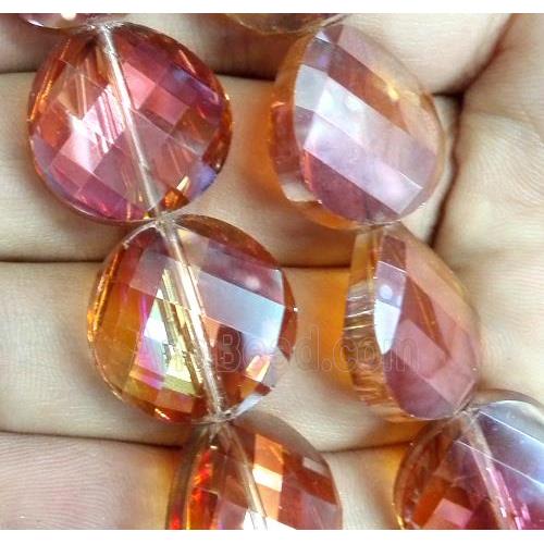 chinese crystal bead, faceted, twist round