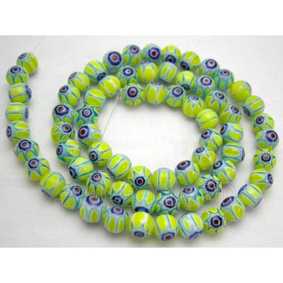 16" String of Round Millefiori Glass-Single flower