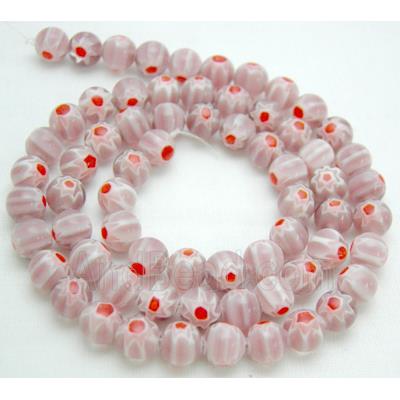 16" String of Round Millefiori Glass-Single flower