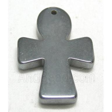 Black Hematite Cross Pendant with hole
