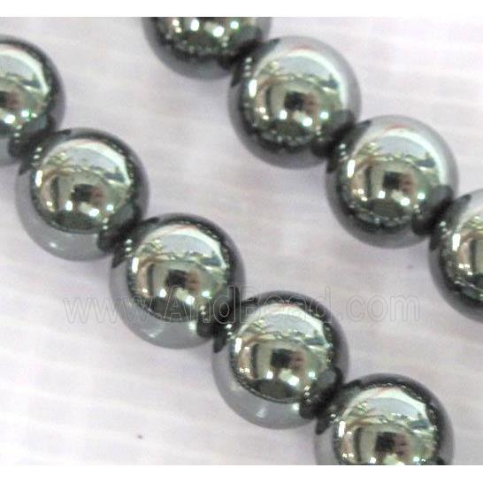 round black Hematite beads, no-Magnetic
