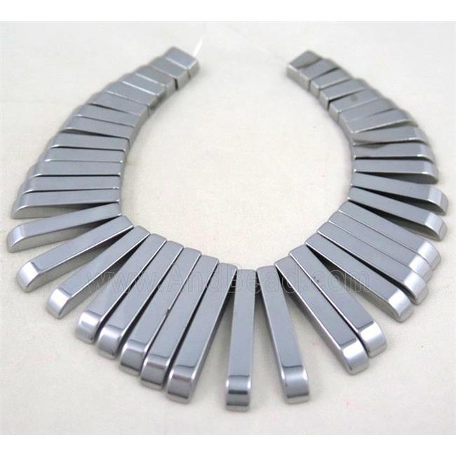 Hematite choker for necklace, silver electroplated