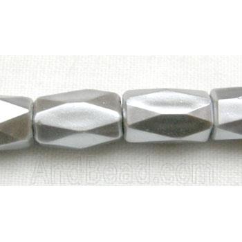 Hematite Magnetic Facet Tube Beads