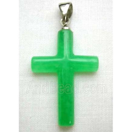 Green Jade Cross Pendant