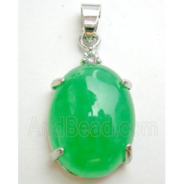 Green Jade oval Pendant