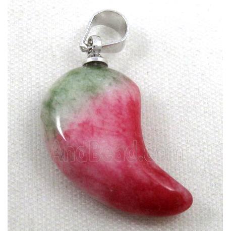 malaysian jade pendant, wolf teeth