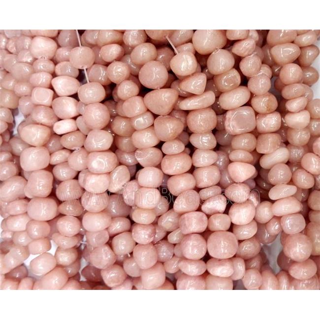 pink jade beads, freeform chips, stabile