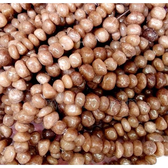 jade beads, freeform chips, stabile, coffee