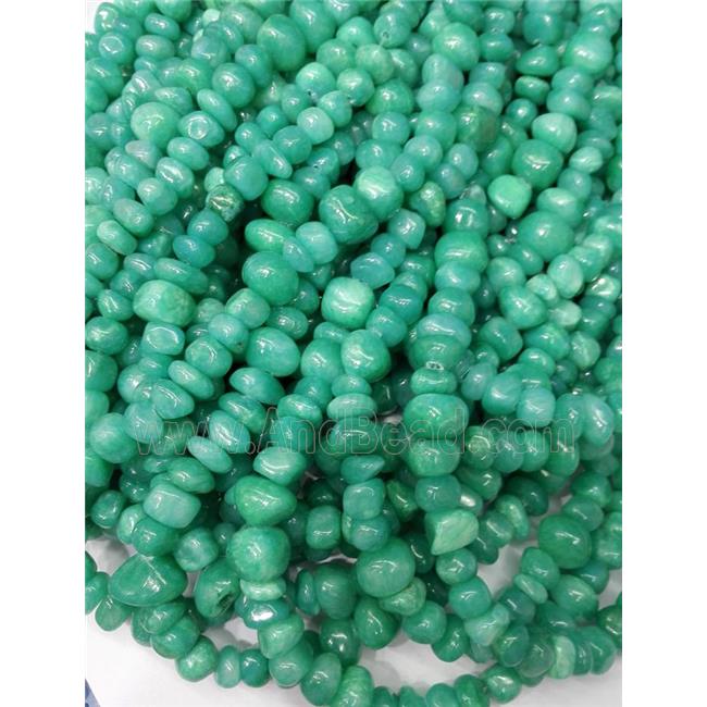 green jade beads, freeform chips, stabile