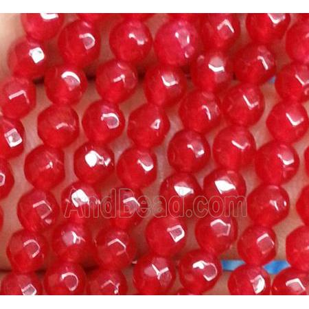faceted round jade beads, ruby