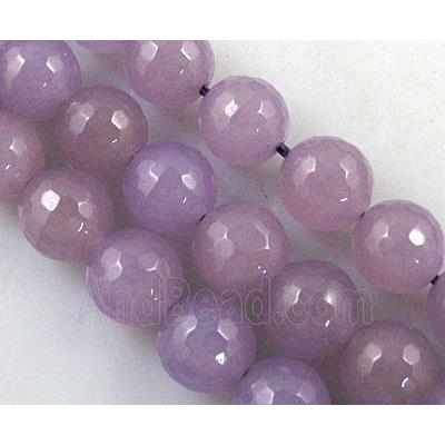 purple Quartzite Jade beads, faceted round