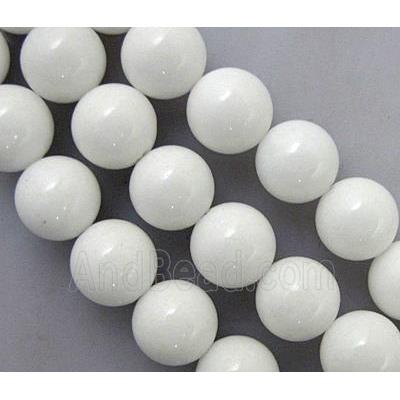 white Quartzite Jade beads, round