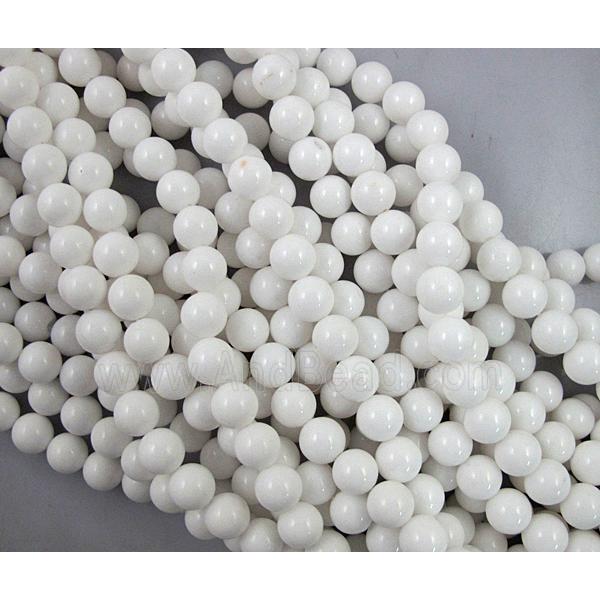 white Quartzite Jade beads, round