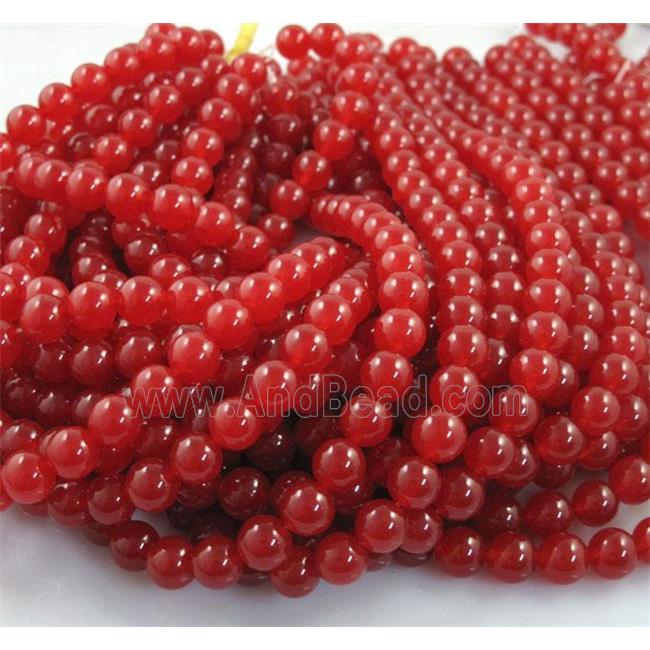 red Quartzite Jade beads, round