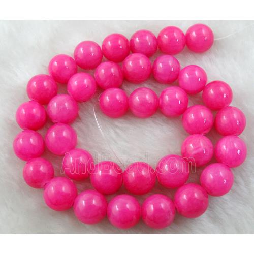 Natural Honey Jade Beads Smooth Round Red Dye
