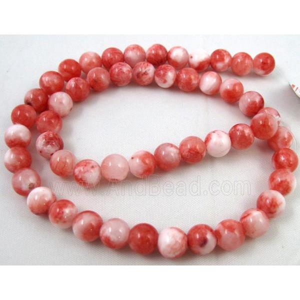 Persia jade bead, round, stabile, red