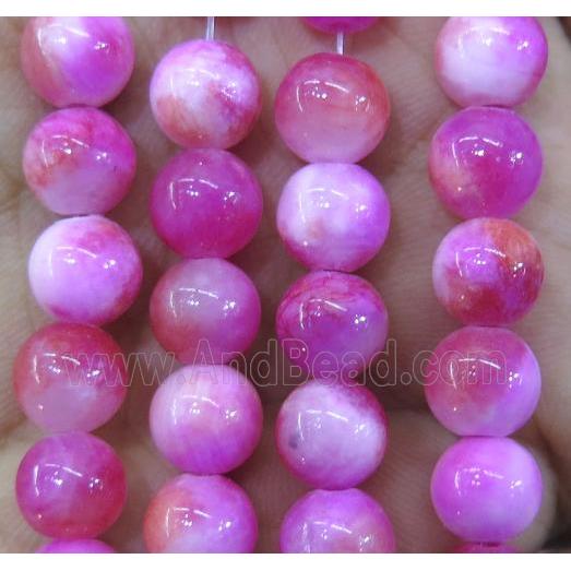 Persia jade bead, round, stabile, purple
