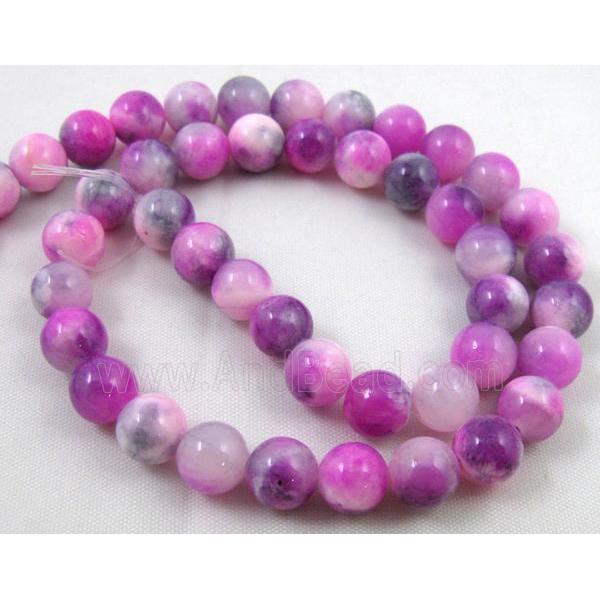 Persia jade bead, round, stabile, purple