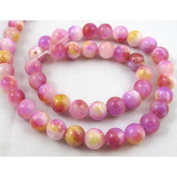 Persia jade bead, round, stabile, colorful