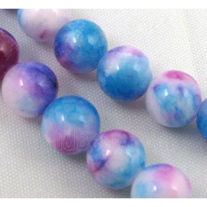 Persia jade bead, round, stabile, colorful