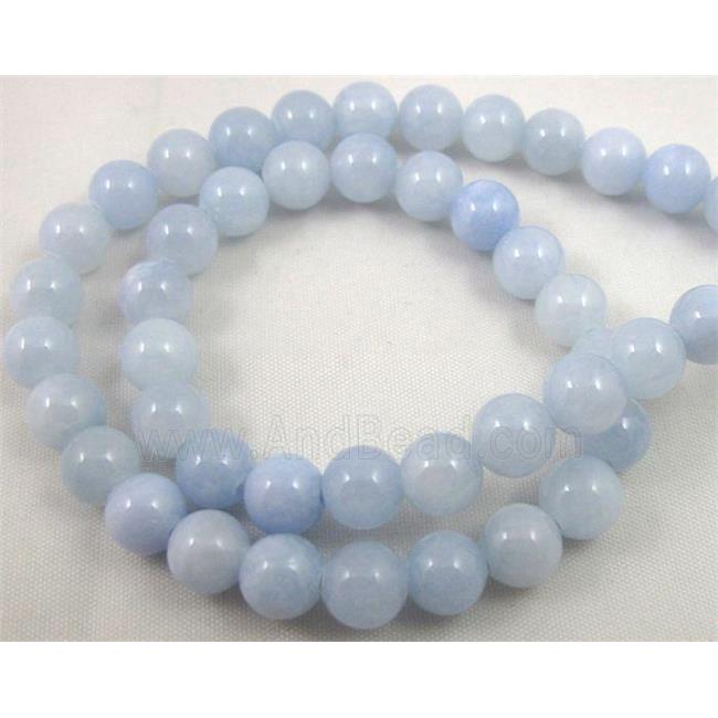 round jade beads, lt.blue, stabile
