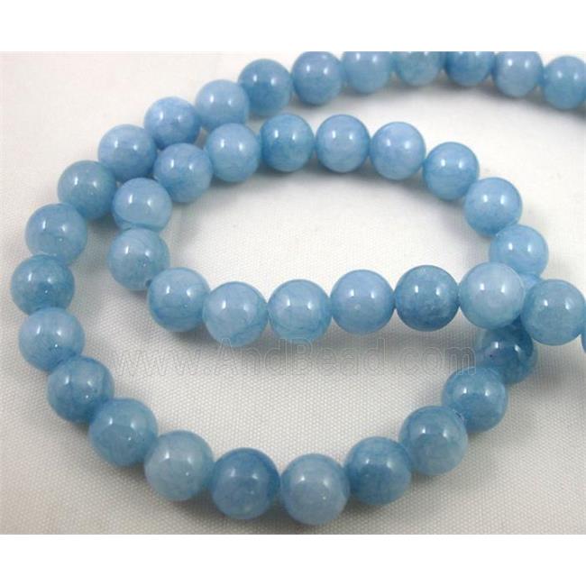 blue jade beads, round, stabile