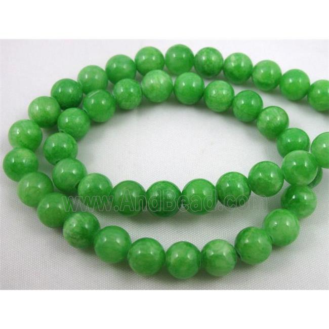 chunky green jade bead, round, stabile