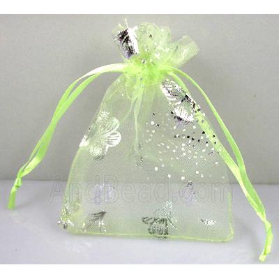 Organza bag, peak green