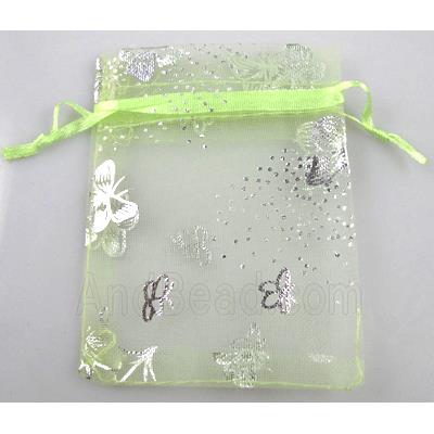 Organza bag, peak green