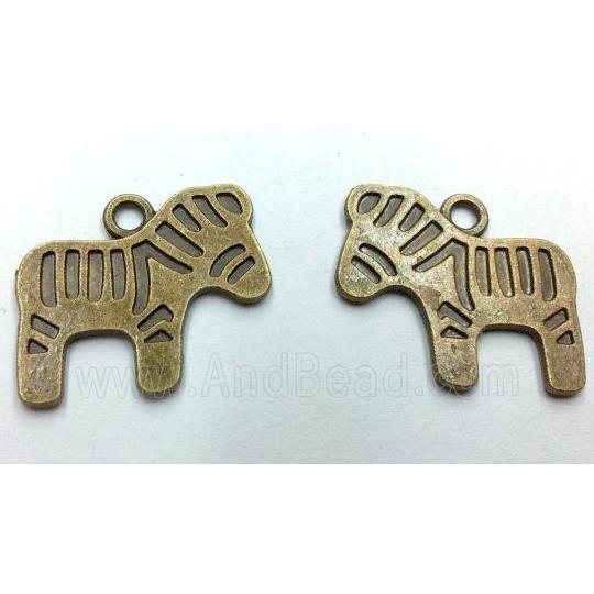 Tibetan silver horse pendant, non-nickel, bronze