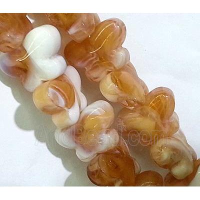Plated Lampwork glass bead, butterfly