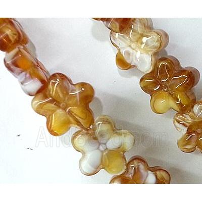 Plated lampwork glass bead, star