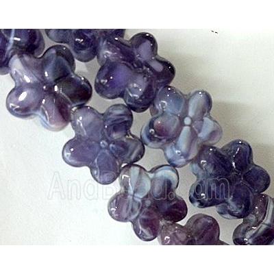 Plated lampwork glass bead, star