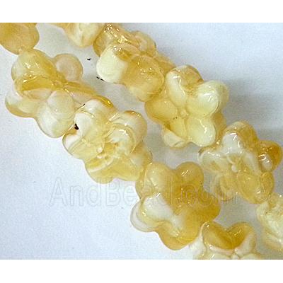 Plated lampwork glass bead, star