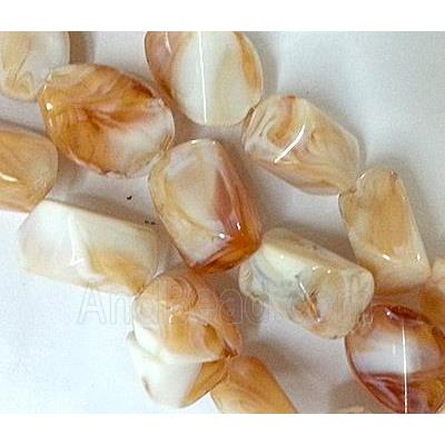 Plated lampwork glass bead, erose
