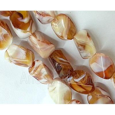 Plated lampwork glass bead, erose