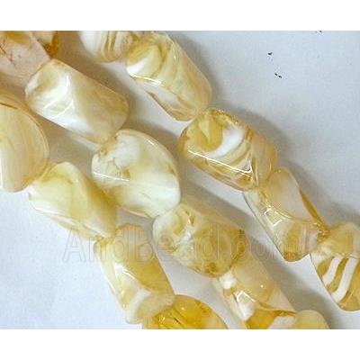Plated lampwork glass bead, erose